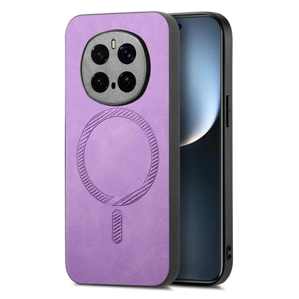 For Honor Magic7 Pro 5G Leather Back Case Compatible with MagSafe Skin-touch Phone Cover