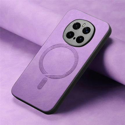 For Honor Magic7 Pro 5G Leather Back Case Compatible with MagSafe Skin-touch Phone Cover