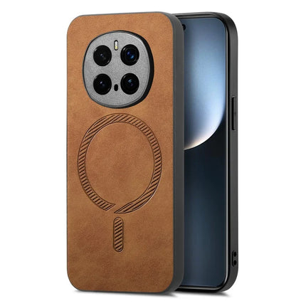 For Honor Magic7 Pro 5G Leather Back Case Compatible with MagSafe Skin-touch Phone Cover