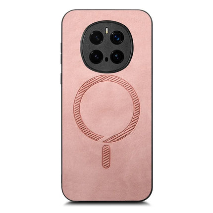 For Honor Magic7 Pro 5G Leather Back Case Compatible with MagSafe Skin-touch Phone Cover - Pink