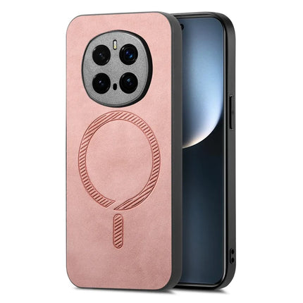 For Honor Magic7 Pro 5G Leather Back Case Compatible with MagSafe Skin-touch Phone Cover