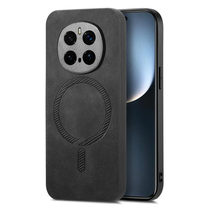 For Honor Magic7 Pro 5G Leather Back Case Compatible with MagSafe Skin-touch Phone Cover