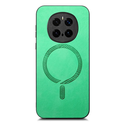 For Honor Magic7 Pro 5G Leather Back Case Compatible with MagSafe Skin-touch Phone Cover - Green