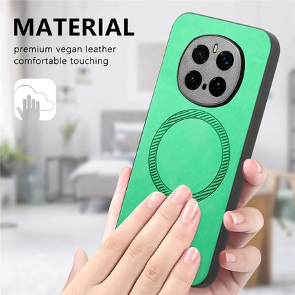 For Honor Magic7 Pro 5G Leather Back Case Compatible with MagSafe Skin-touch Phone Cover