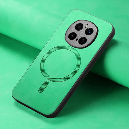 For Honor Magic7 Pro 5G Leather Back Case Compatible with MagSafe Skin-touch Phone Cover