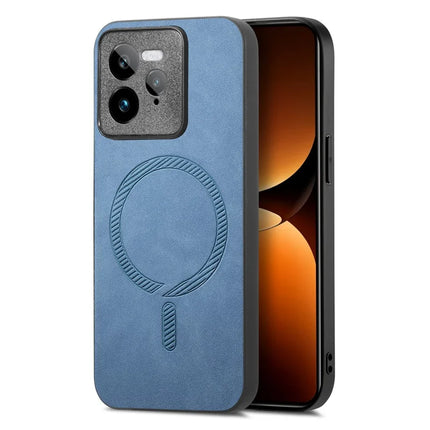 For Realme GT 7 Pro 5G Leather Back Case Compatible with MagSafe Skin-touch Phone Cover
