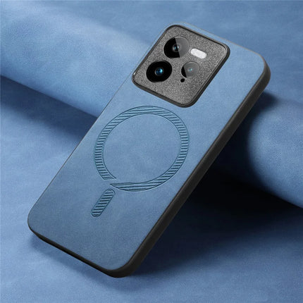 For Realme GT 7 Pro 5G Leather Back Case Compatible with MagSafe Skin-touch Phone Cover