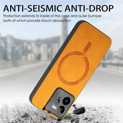 For Realme GT 7 Pro 5G Leather Back Case Compatible with MagSafe Skin-touch Phone Cover