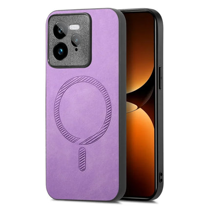 For Realme GT 7 Pro 5G Leather Back Case Compatible with MagSafe Skin-touch Phone Cover