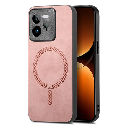 For Realme GT 7 Pro 5G Leather Back Case Compatible with MagSafe Skin-touch Phone Cover