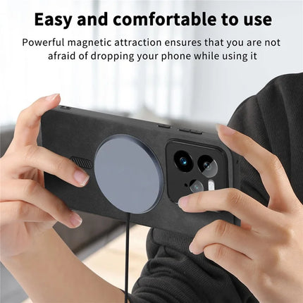 For Realme GT 7 Pro 5G Leather Back Case Compatible with MagSafe Skin-touch Phone Cover
