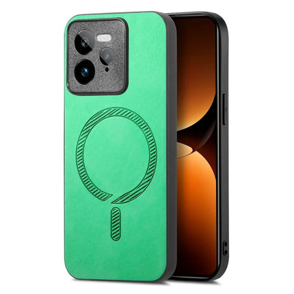 For Realme GT 7 Pro 5G Leather Back Case Compatible with MagSafe Skin-touch Phone Cover