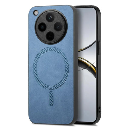 For Oppo Find X8 5G Leather Back Case Compatible with MagSafe Skin-touch Phone Cover
