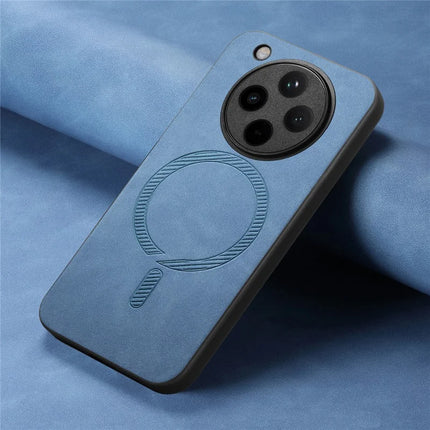 For Oppo Find X8 5G Leather Back Case Compatible with MagSafe Skin-touch Phone Cover