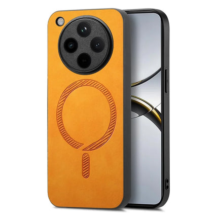 For Oppo Find X8 5G Leather Back Case Compatible with MagSafe Skin-touch Phone Cover