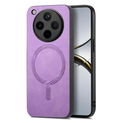 For Oppo Find X8 5G Leather Back Case Compatible with MagSafe Skin-touch Phone Cover