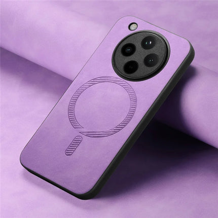 For Oppo Find X8 5G Leather Back Case Compatible with MagSafe Skin-touch Phone Cover