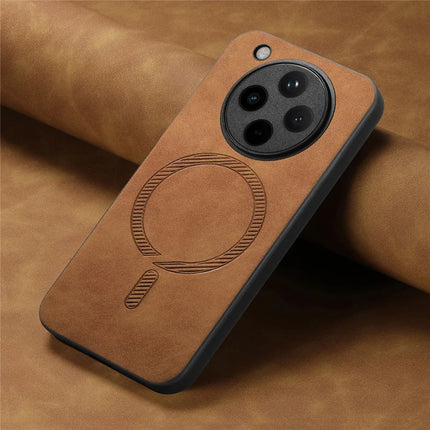 For Oppo Find X8 5G Leather Back Case Compatible with MagSafe Skin-touch Phone Cover