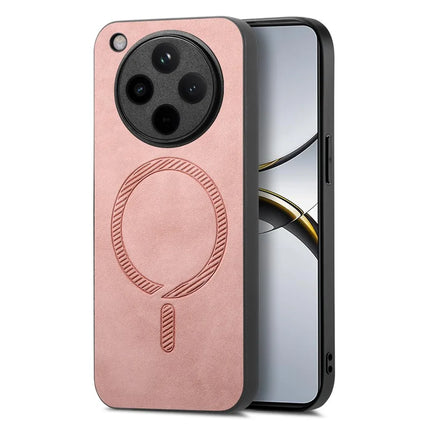 For Oppo Find X8 5G Leather Back Case Compatible with MagSafe Skin-touch Phone Cover