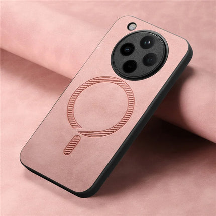 For Oppo Find X8 5G Leather Back Case Compatible with MagSafe Skin-touch Phone Cover