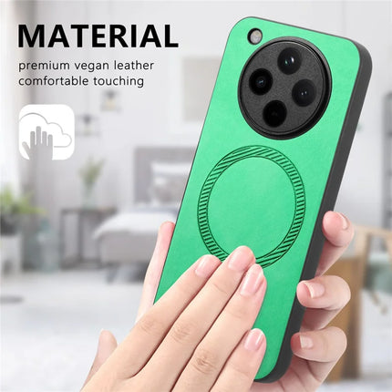 For Oppo Find X8 5G Leather Back Case Compatible with MagSafe Skin-touch Phone Cover
