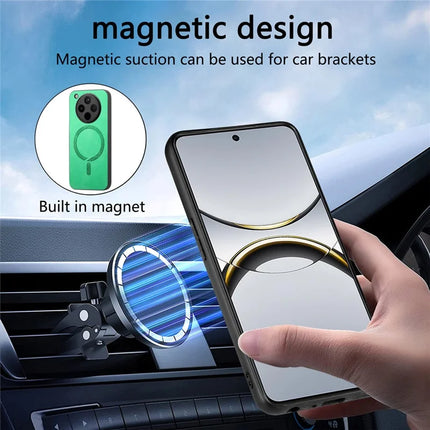 For Oppo Find X8 5G Leather Back Case Compatible with MagSafe Skin-touch Phone Cover