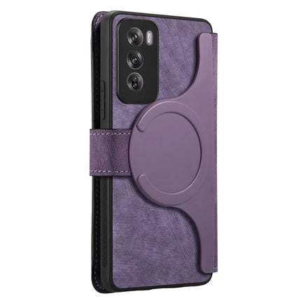 For Oppo Reno12 5G (Global) Case CASENEO Detachable Magnetic RFID Block Leather Phone Wallet Cover - Purple
