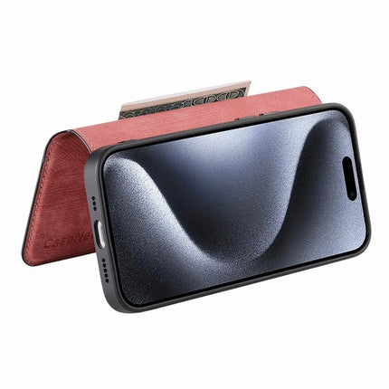 For iPhone 15 Pro Max Case CASENEO Detachable Magnetic RFID Block Leather Phone Wallet Cover
