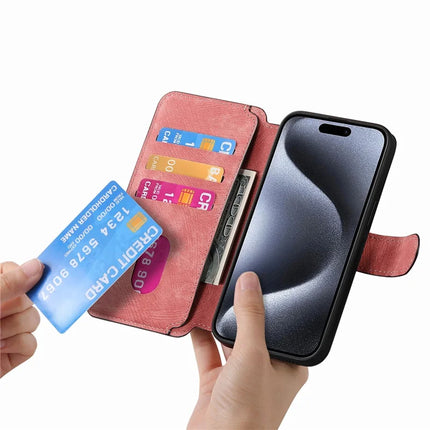 For iPhone 15 Pro Max Case CASENEO Detachable Magnetic RFID Block Leather Phone Wallet Cover