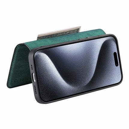 For iPhone 15 Pro Max Case CASENEO Detachable Magnetic RFID Block Leather Phone Wallet Cover
