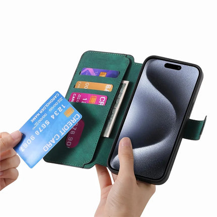 For iPhone 15 Pro Max Case CASENEO Detachable Magnetic RFID Block Leather Phone Wallet Cover