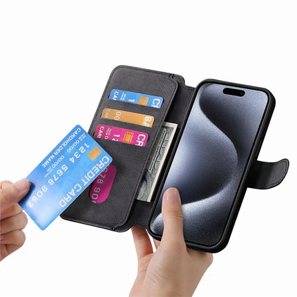For iPhone 15 Pro Max Case CASENEO Detachable Magnetic RFID Block Leather Phone Wallet Cover