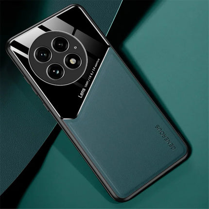 For OnePlus 13 Case Leather Coated PC+TPU Phone Back Cover