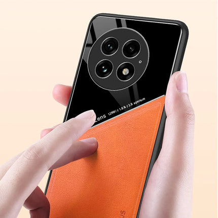 For OnePlus 13 Case Leather Coated PC+TPU Phone Back Cover