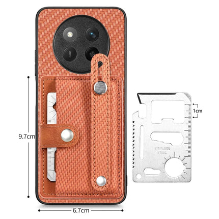 For Honor X60 Pro 5G Case Carbon Fiber Texture Leather Phone Back Cover with Card Holder