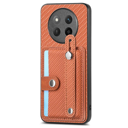 For Honor X60 Pro 5G Case Carbon Fiber Texture Leather Phone Back Cover with Card Holder