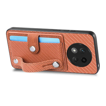 For Honor X60 Pro 5G Case Carbon Fiber Texture Leather Phone Back Cover with Card Holder