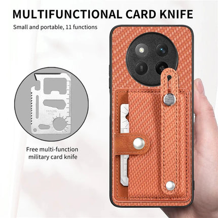 For Honor X60 Pro 5G Case Carbon Fiber Texture Leather Phone Back Cover with Card Holder
