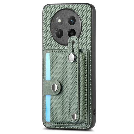 For Honor X60 Pro 5G Case Carbon Fiber Texture Leather Phone Back Cover with Card Holder