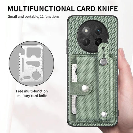 For Honor X60 Pro 5G Case Carbon Fiber Texture Leather Phone Back Cover with Card Holder