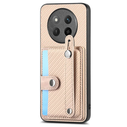 For Honor X60 Pro 5G Case Carbon Fiber Texture Leather Phone Back Cover with Card Holder