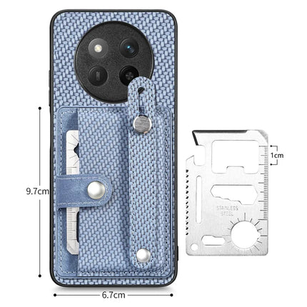 For Honor X60 Pro 5G Case Carbon Fiber Texture Leather Phone Back Cover with Card Holder