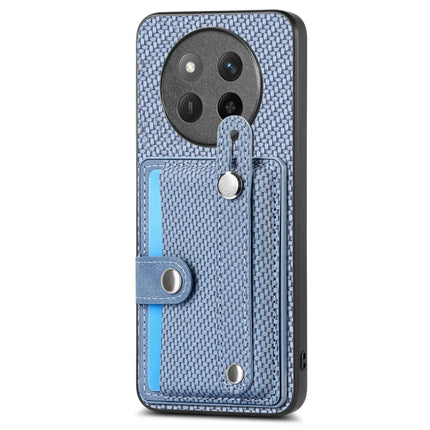 For Honor X60 Pro 5G Case Carbon Fiber Texture Leather Phone Back Cover with Card Holder