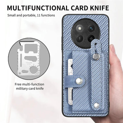 For Honor X60 Pro 5G Case Carbon Fiber Texture Leather Phone Back Cover with Card Holder