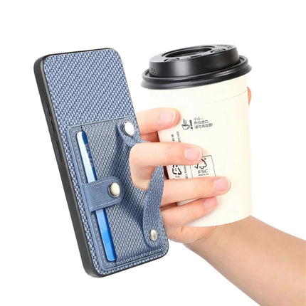 For Honor X60 Pro 5G Case Carbon Fiber Texture Leather Phone Back Cover with Card Holder
