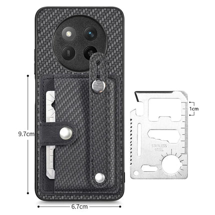 For Honor X60 Pro 5G Case Carbon Fiber Texture Leather Phone Back Cover with Card Holder