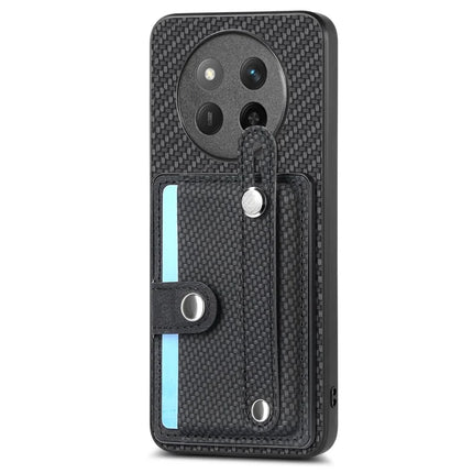 For Honor X60 Pro 5G Case Carbon Fiber Texture Leather Phone Back Cover with Card Holder