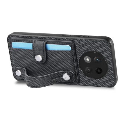 For Honor X60 Pro 5G Case Carbon Fiber Texture Leather Phone Back Cover with Card Holder