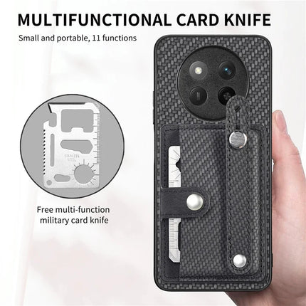 For Honor X60 Pro 5G Case Carbon Fiber Texture Leather Phone Back Cover with Card Holder