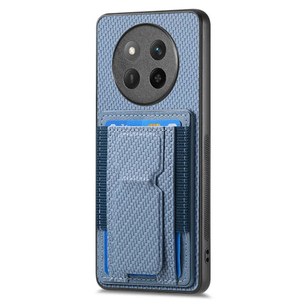 For Honor X60 Pro 5G Case with Card Holder Kickstand Fiber Pattern Leather Back Cover